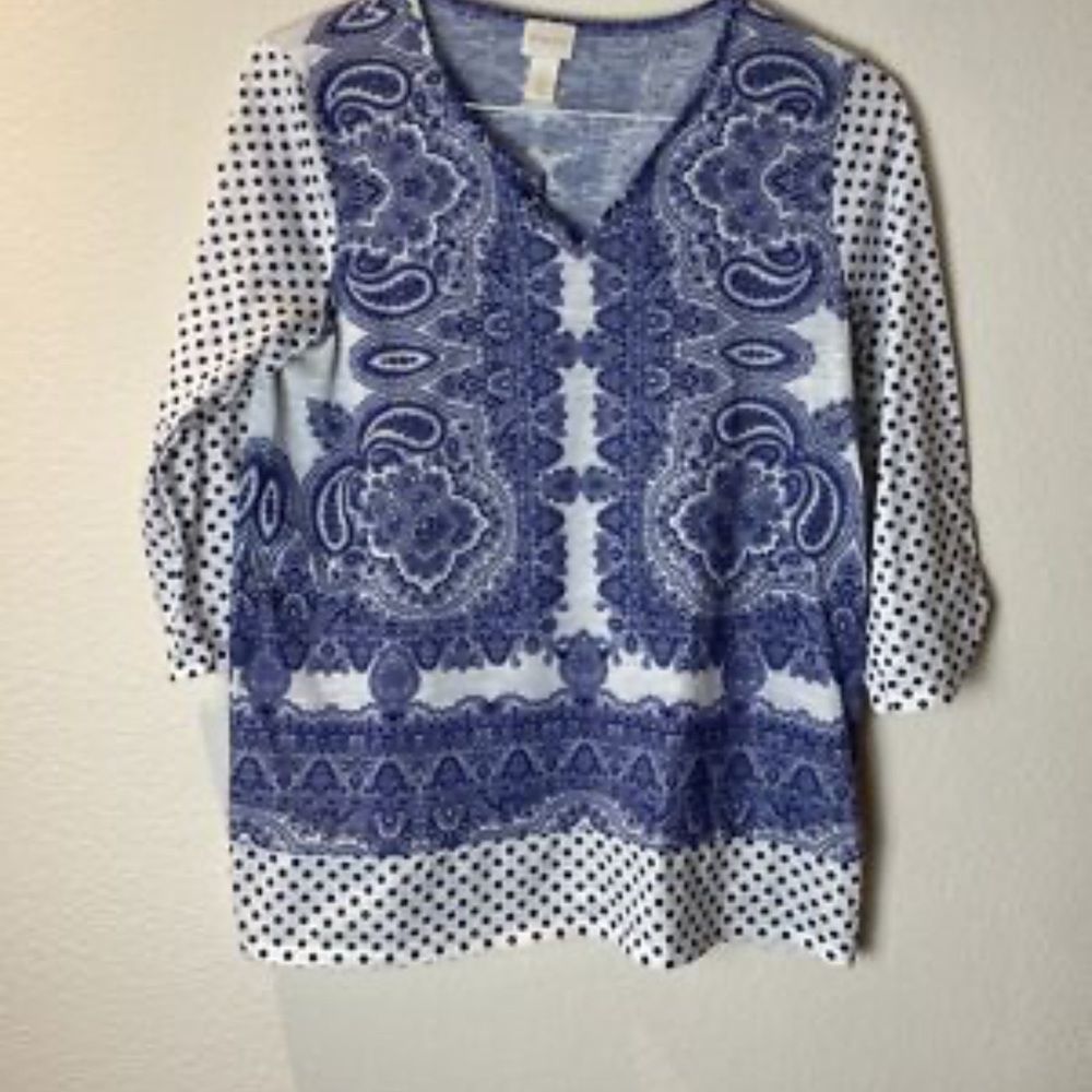 Chico's Blue Paisley and Dot Tunic